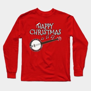 Christmas Banjo Banjoist Musician Xmas 2022 Long Sleeve T-Shirt